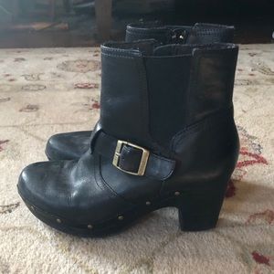 Clarks studded clog booties!